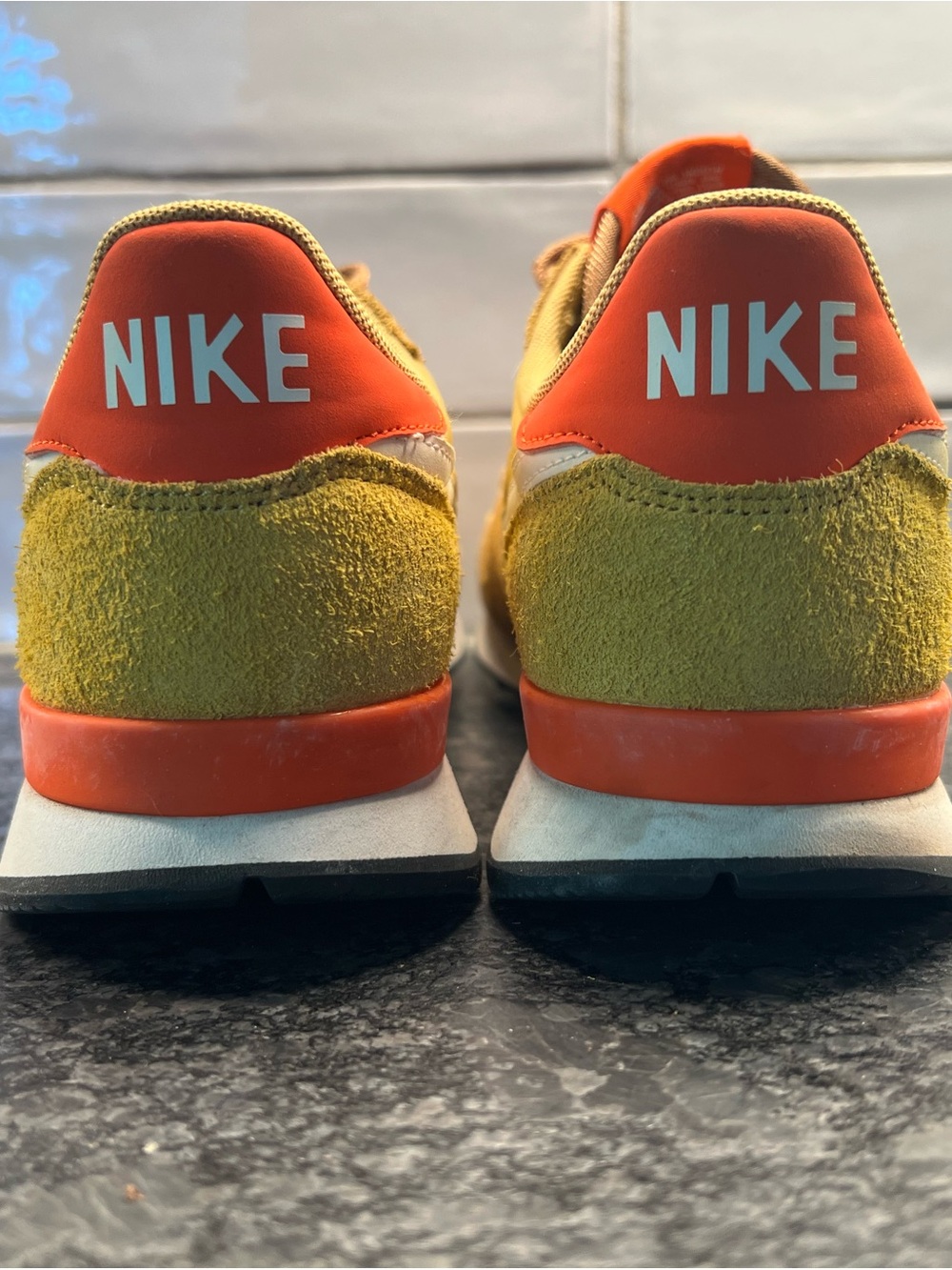 Nike Women’s Retro Runner Sneakers in Mustard Yellow with Orange Accents - Picture 4 of 9